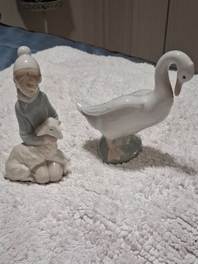Lladro Shepherd Boy and Lamb & Nao By Lladro Duckling Little Duck Bundle